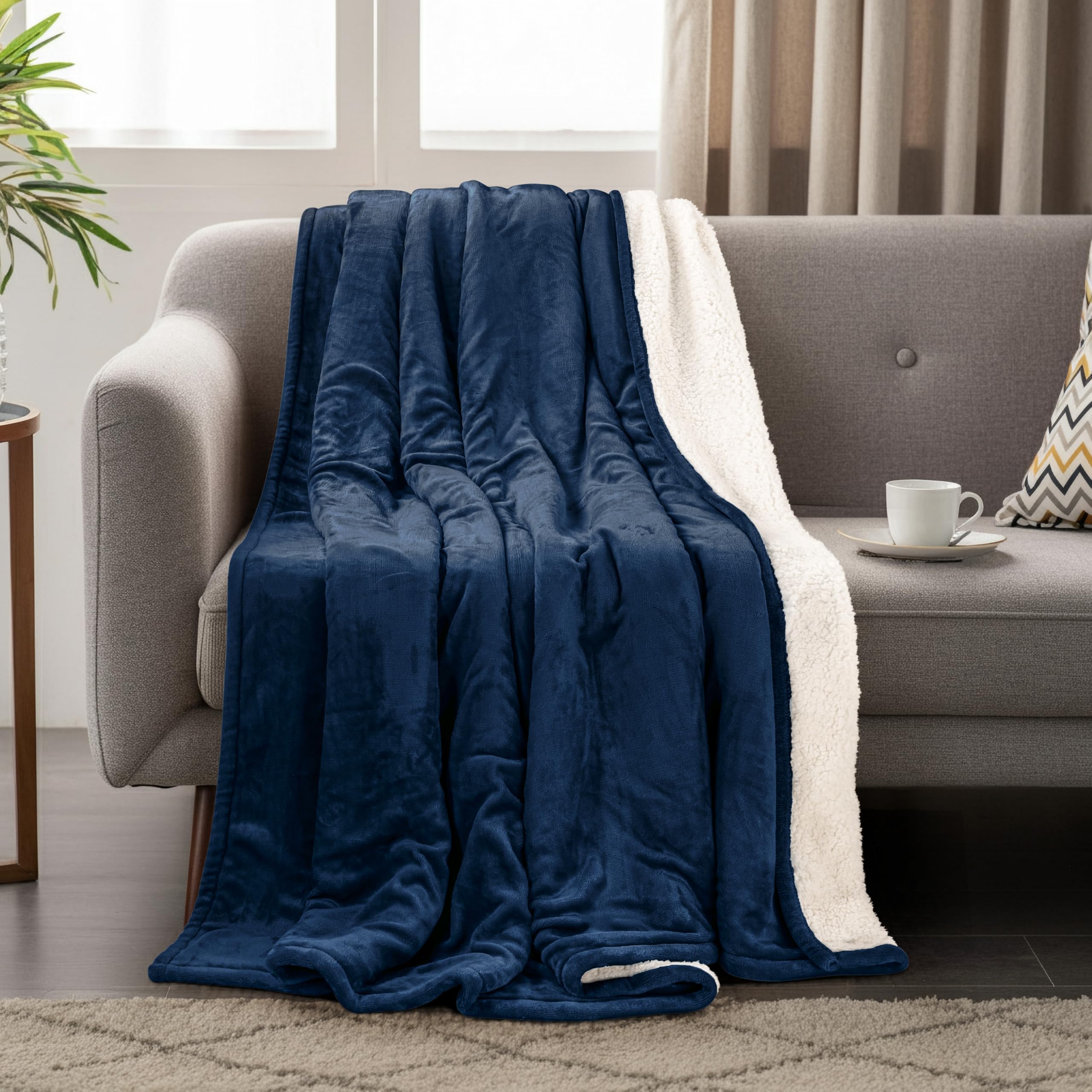 Amazon.com: Utopia Bedding Sherpa Blanket King Size (Navy, 90x102
