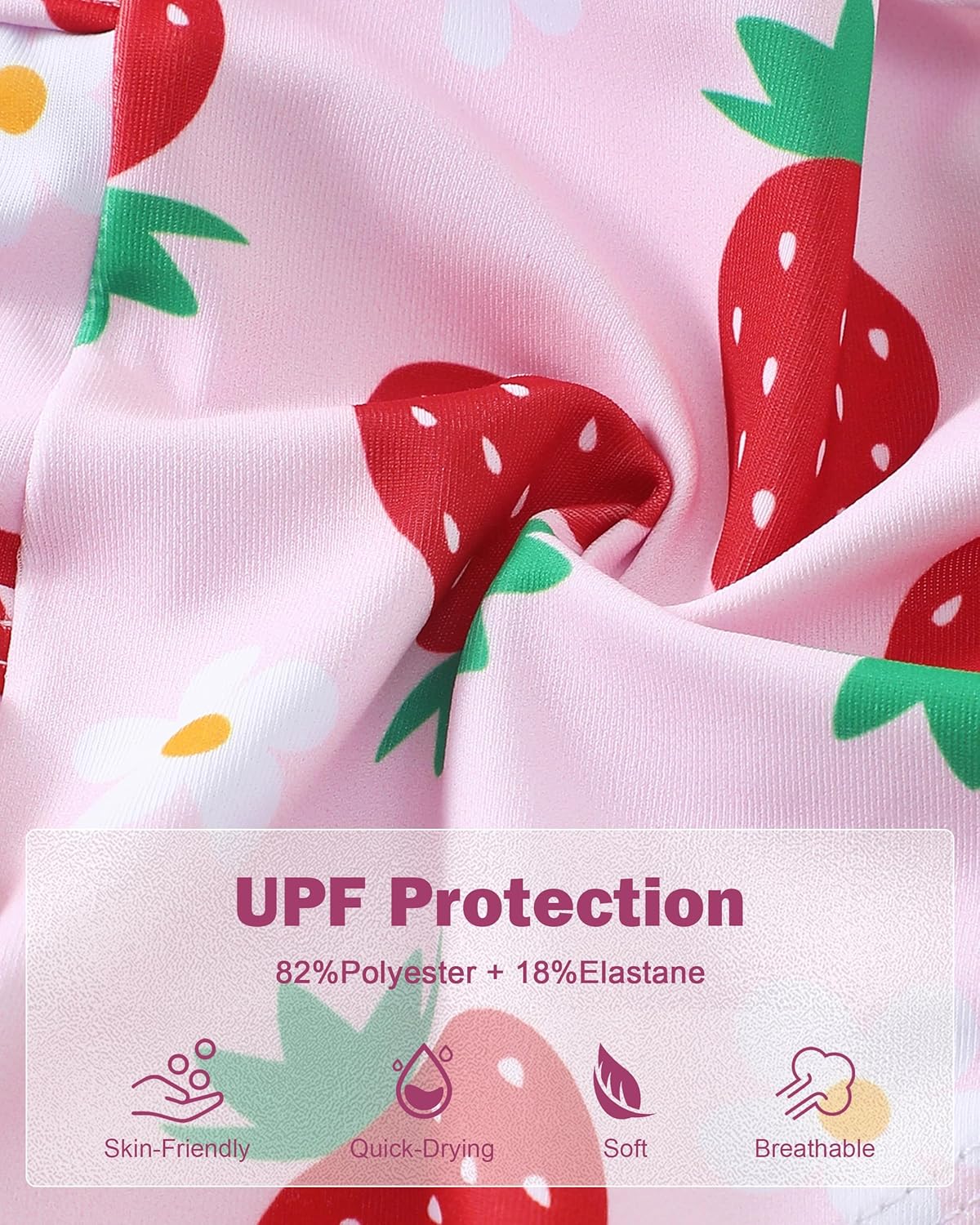 Baby Girl Swimsuit Infant Summer One-Piece Bathing Suit with Hat Ruffle Beach Tankini Bikini Toddler Swimwear - Image 6