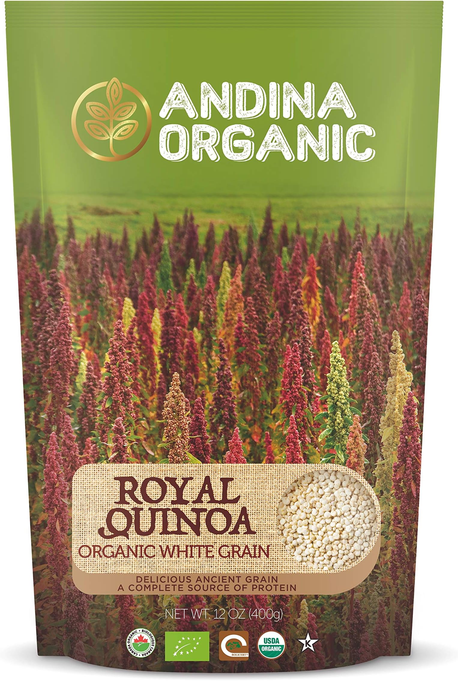 Andina Organic - Pre-Washed Quinoa Organic Gluten-Free | Plant Based Protein | Whole Grain Perfect Substitute for Rice and Pasta | Authentic Royal Quinoa from Farm to Fork (1 Pack)