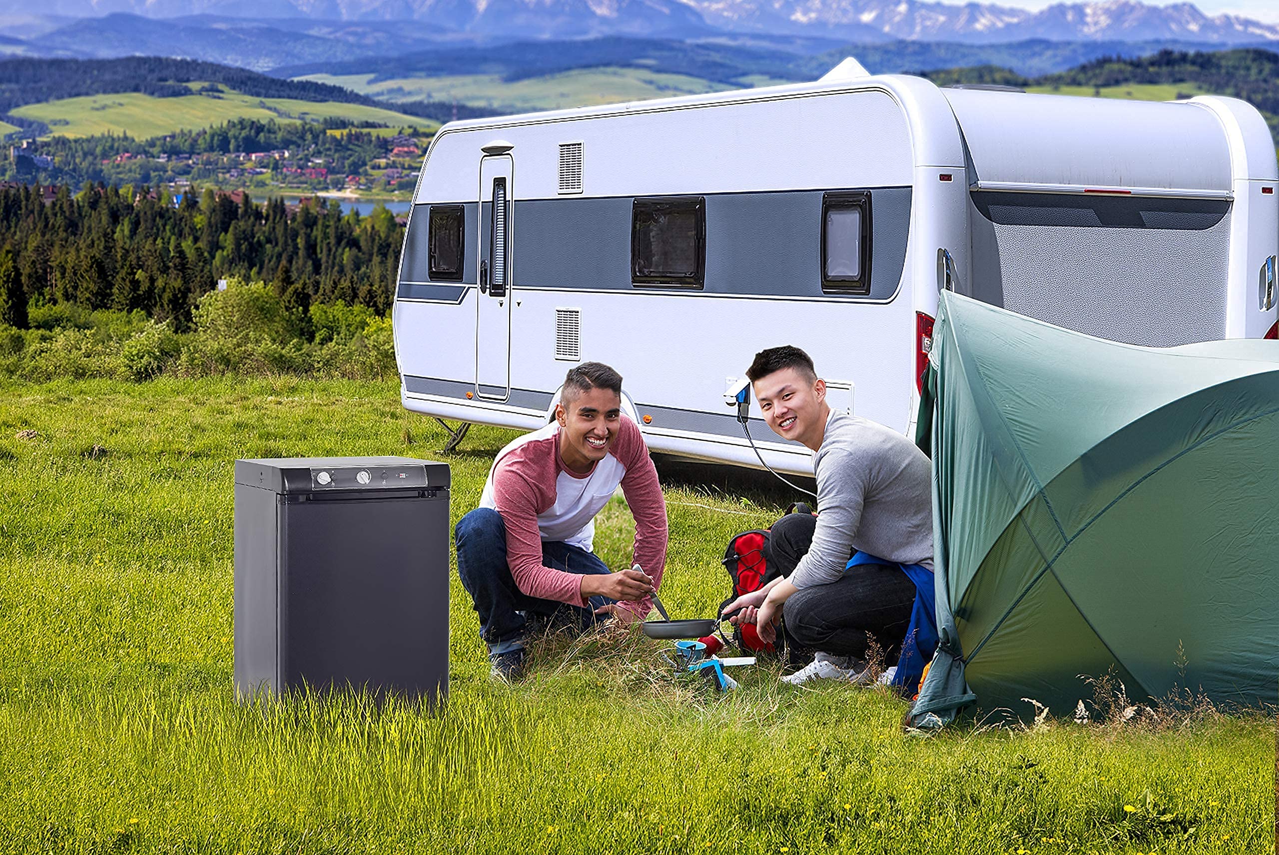 Buy Techomey Propane Refrigerator for camper, Propane Fridge 1.4 Cu.Ft