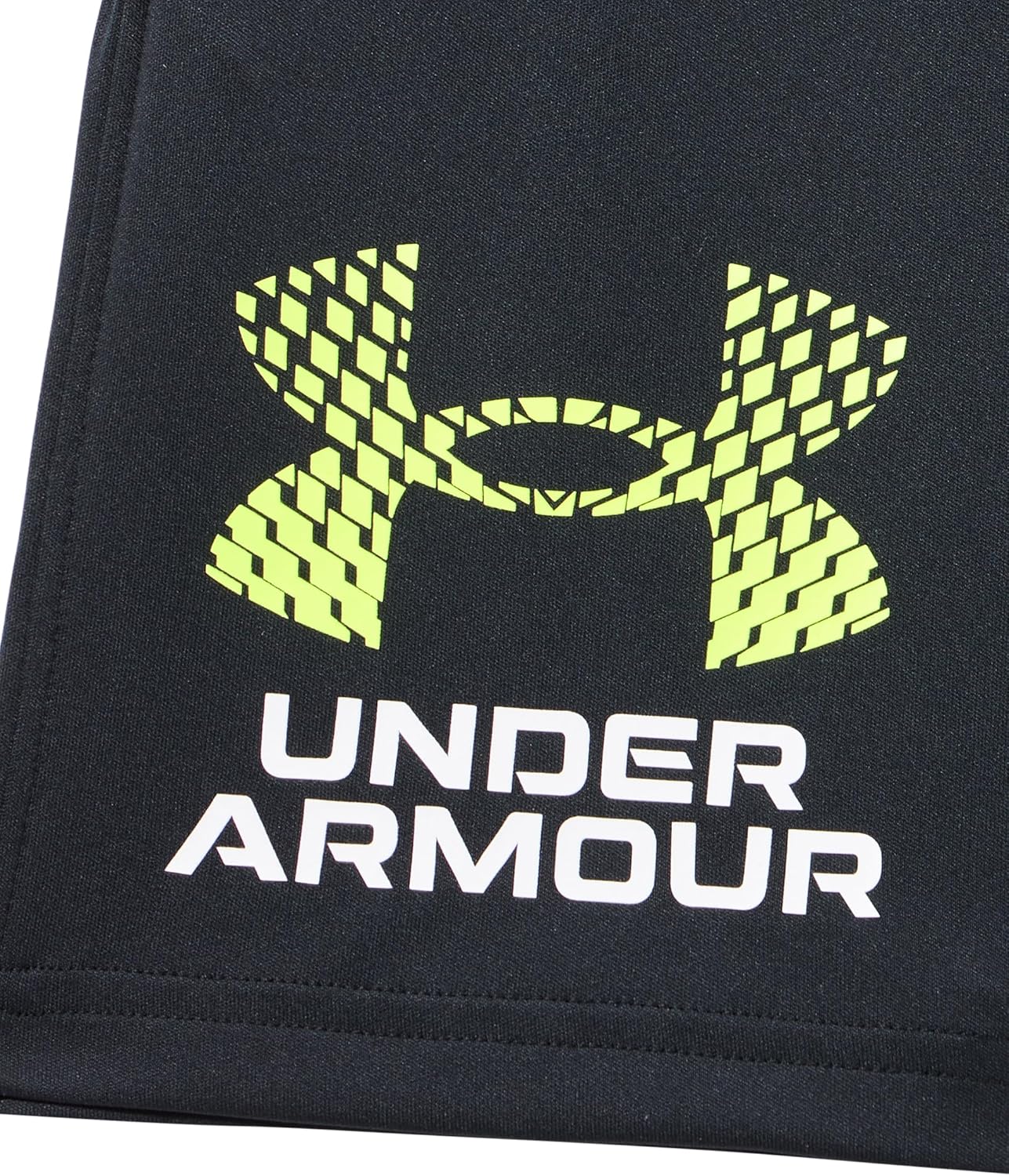 Under Armour Boys Tech Logo Shorts, (004) Black/White/High Vis Yellow, X-Large Plus - Image 2