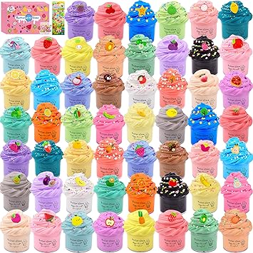 54 Pack Mini Butter Slime Kit for Girls Boys, Scented Fruit Slime Party Favors, Soft and Non-Sticky, Stress Relief Putty Toys for Kids,Educational Slime Toys