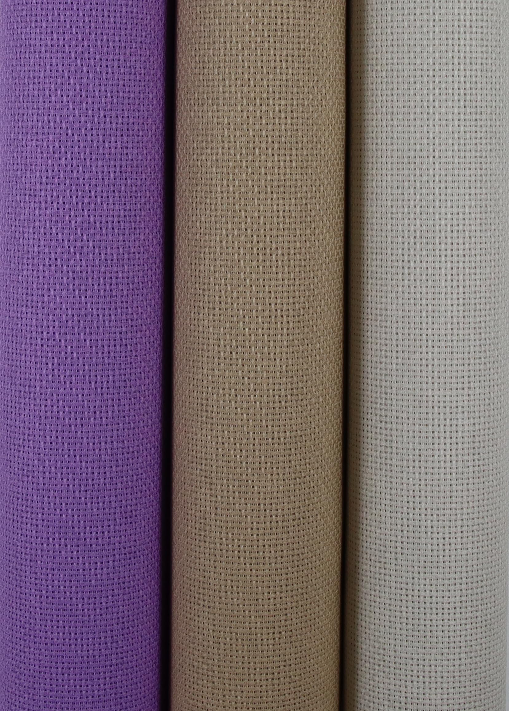 KCS 3 pc of 15" x 18"(38cmx45cm) Counted Cross Stitch Cotton Aida Cloth Needlework Rolled Fabric Box,16CT,Pearl Grey+Khaki+Lavender