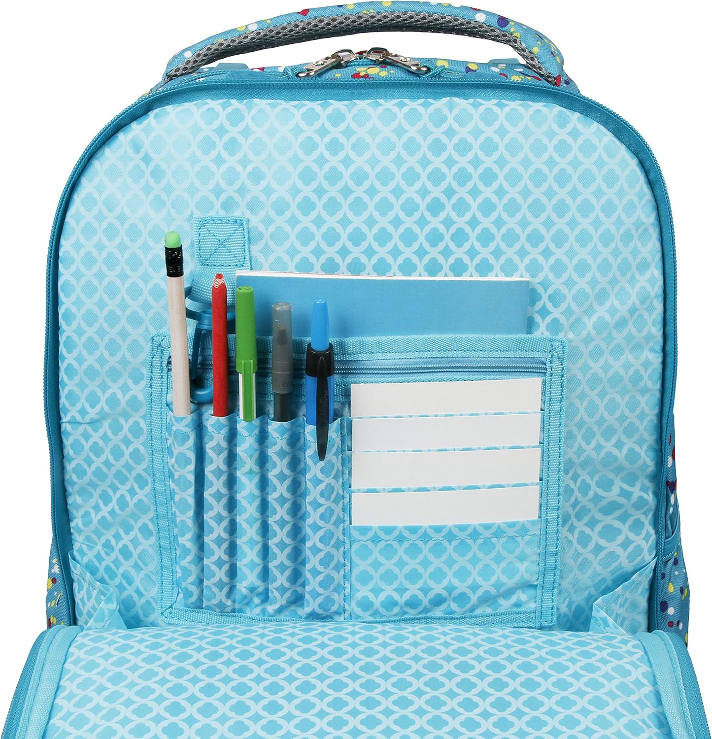 J World New York Kids' Duo Rolling Backpack with Lunch Box Set, COLOR DOTS, One size