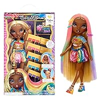 RAINBOW High Bambola Hair Chalk & Style - Meline - Bambola Arcobaleno e oro da 28 cm