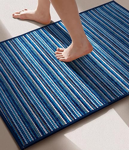 Miniatura 14 de YIHOUSE Alfombras de Baño 17x24 - Alfombra de Baño Pequeña Antideslizante de Secado Rápido Absorbente, Alfombras de Baño Delgadas que Caben Debajo