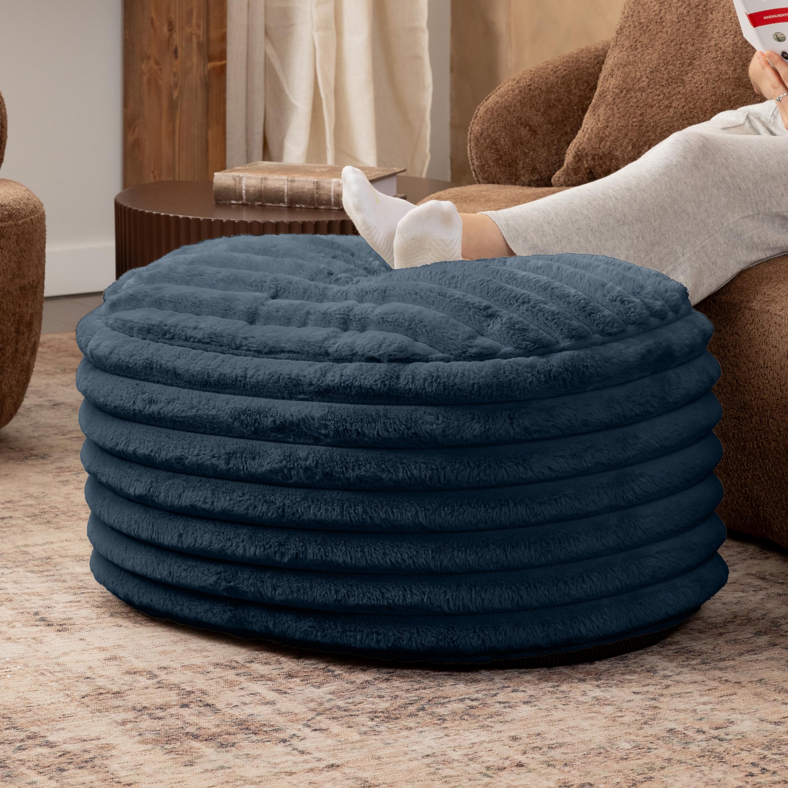 新品♡ soor ploom pouf Tee bergamot 92cm♡ Amazon.com: Jaxx Paran Accent Pouf - Fluffy Faux Fur Ottoman for