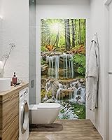 Vista 4 de FLFK Adhesivo Mural para Puerta - Paisajes, Desengancha y Pega, Tamaño Combinado 32"x80", Dividido en 2 Piezas