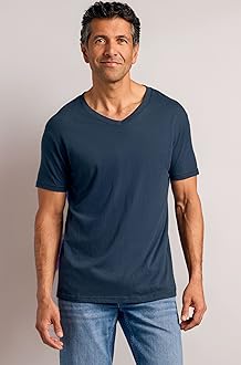 Mens V Neck T Shirts – Cotton V Neck Shirts for Men, V-Neck Mens T-Shirts and Undershirts for Men Pack/Singles