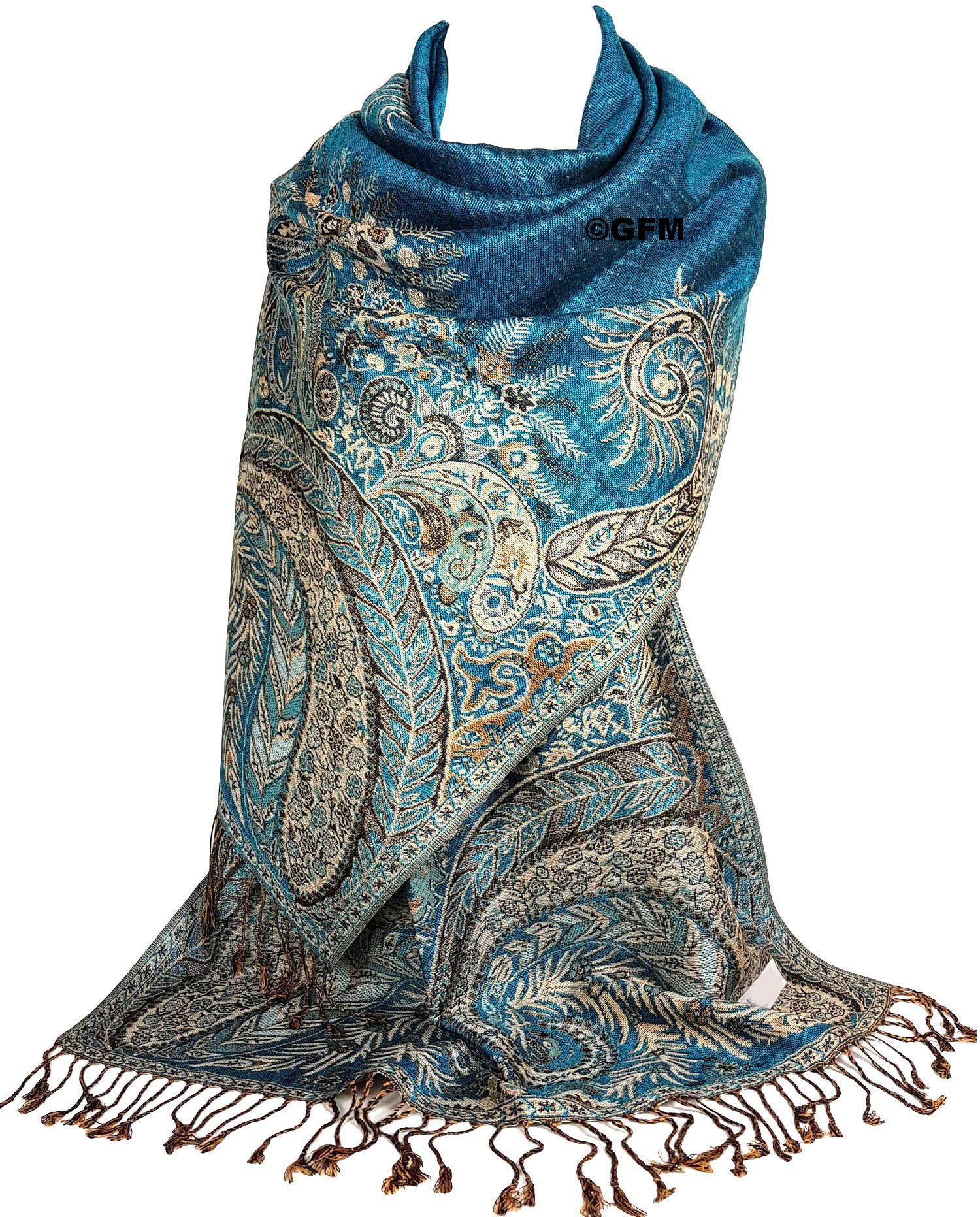 GFM Écharpe de style pashmina de fleurs en mosaïque.(MSC-A)