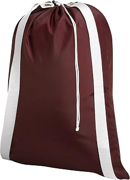 Handy Laundry Backpack Laundry Bag Heavy Duty Nylon, 22" x 28", Holds 2 Loads, Rip & Tear Resistant, Drawstring Closure, Shoulder Straps, Machine Washable, College Dorm Essentials, Burgundy