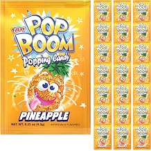 Pop Boom Popping Candy, Pineapple Flavor [24-Pack Display Box] - Lactose Free & OU Kosher