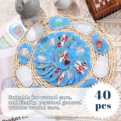 Miniatura 3 de Panitay 40 parches para ojos para niños pequeños, parches adhesivos a granel con ojo perezoso, almohadilla de tela transpirable, bloqueo de luz,