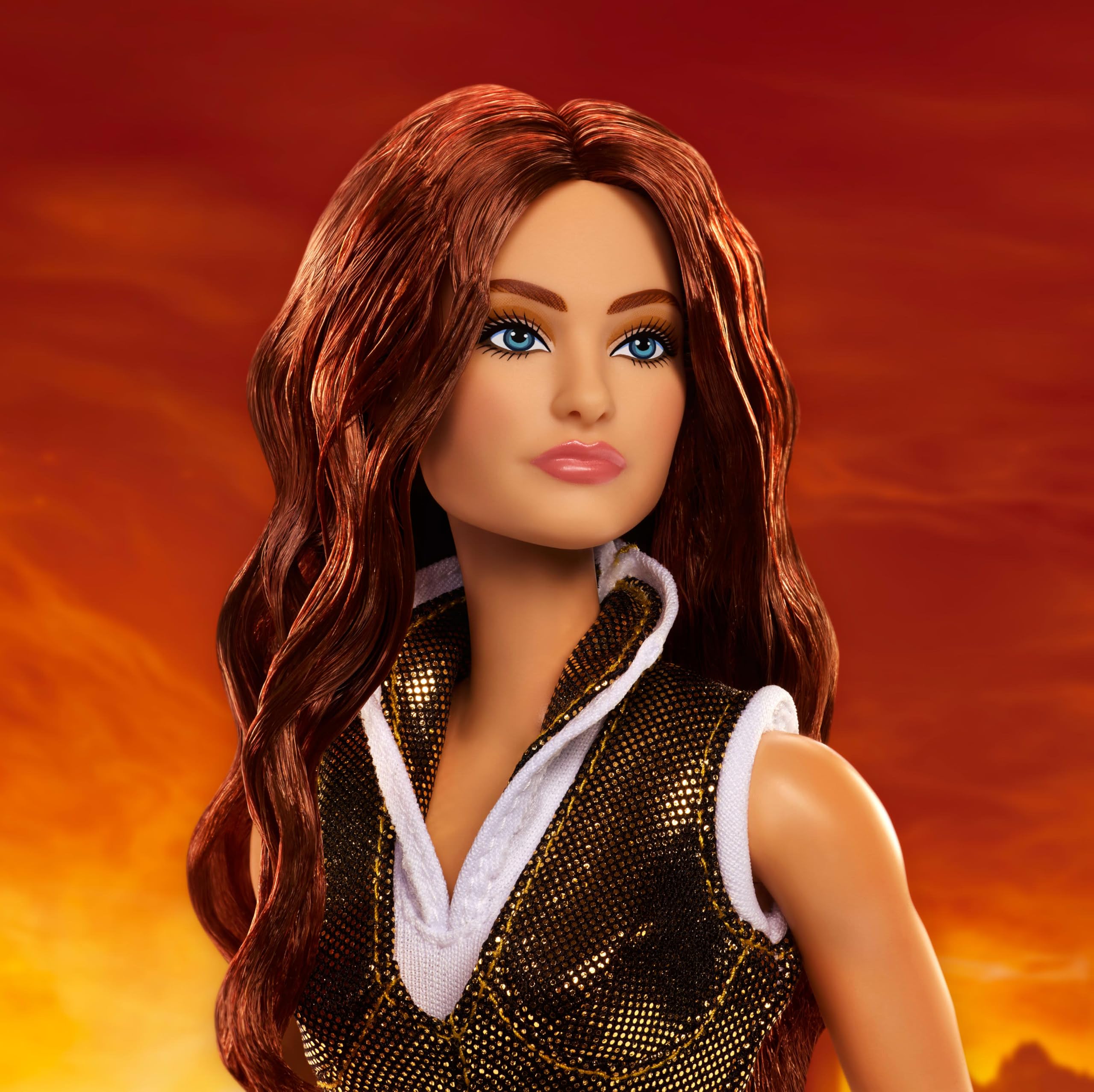 Barbie Signature Masters of the Universe Władcy Wszechświata Barbie Lalka kolekcjonerska Teela w kombinezonie, w zestawie „miecz” i podstawka dla lalki, zabawka dla dzieci 6+, JKG65