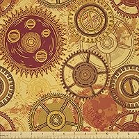 Vista 22 de Ambesonne The Yard, tela marfil de pétalos victorianos medievales barrocos de tonos suaves, patrón de primavera, tela de microfibra para artes