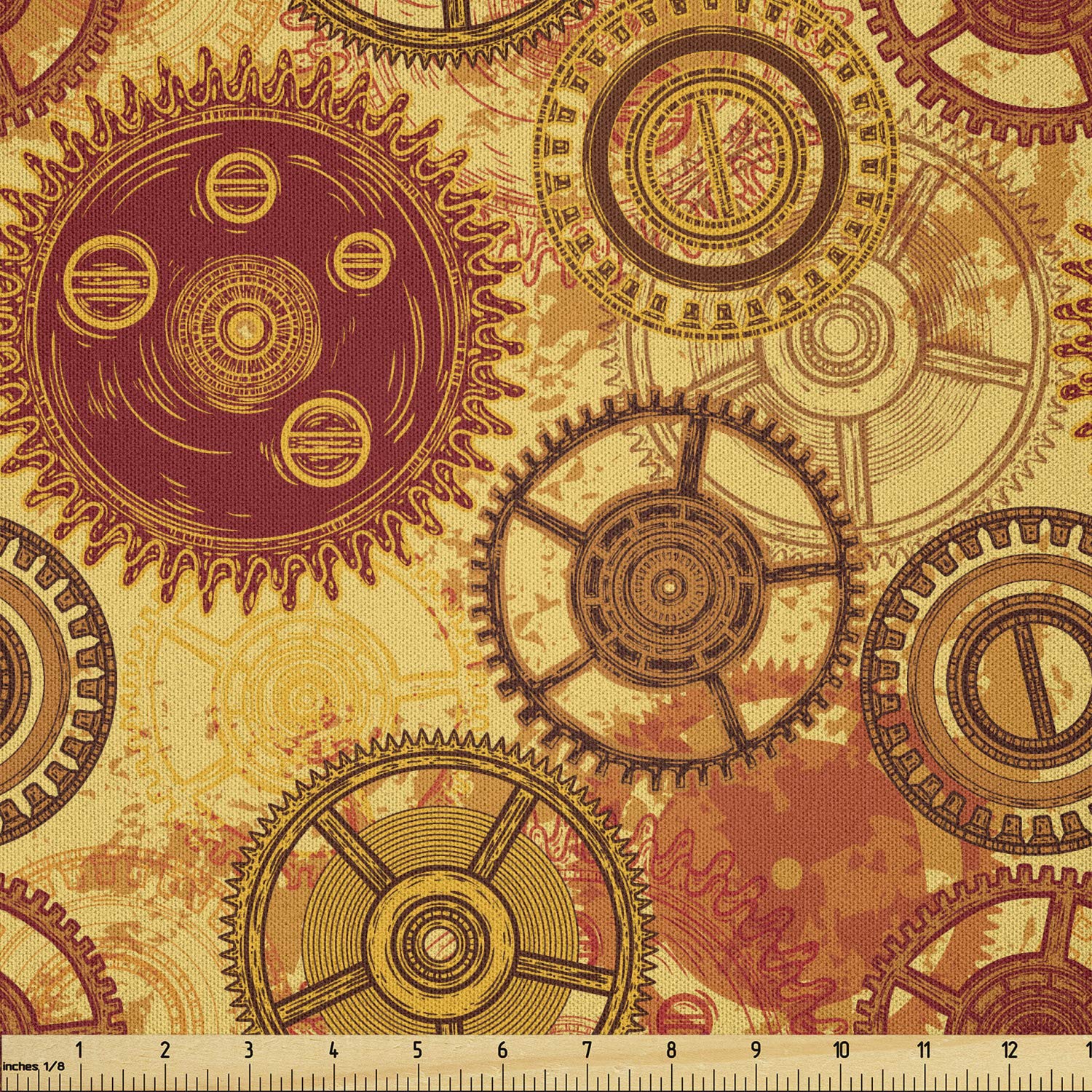 Amazon.com: Ambesonne Steampunk Fabric by The Yard, Vintage