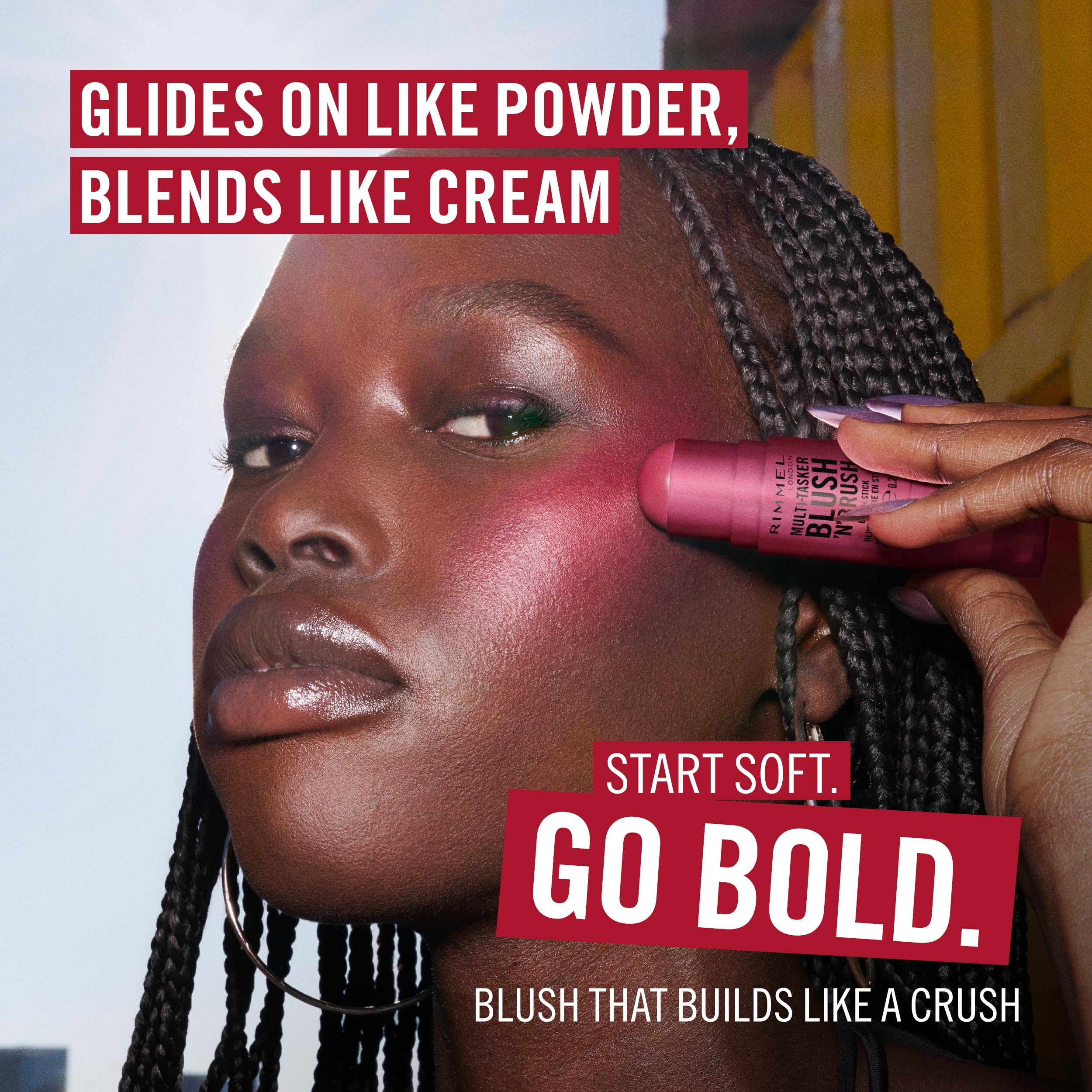 Rimmel London Multitasker Blush 'N' Brush Stick | Colorete | Tono 350 ROASED PEACH| 8g — view 4