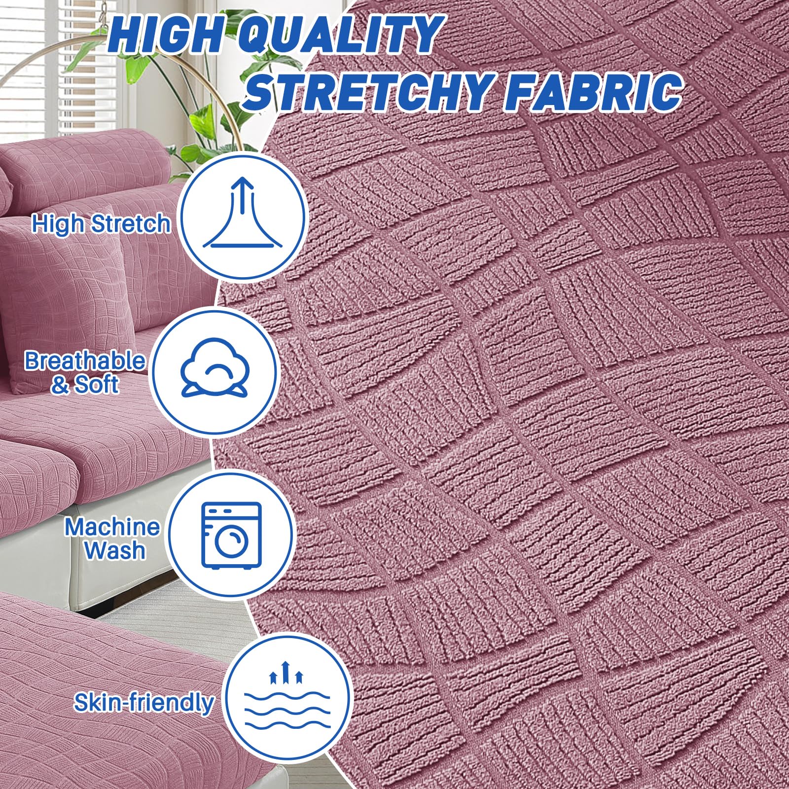 Housse Coussin Canapé Imperméable Ystyle - Tissu Polyester/spandex élastique, Bande élastique - Protection Enfants/animaux
