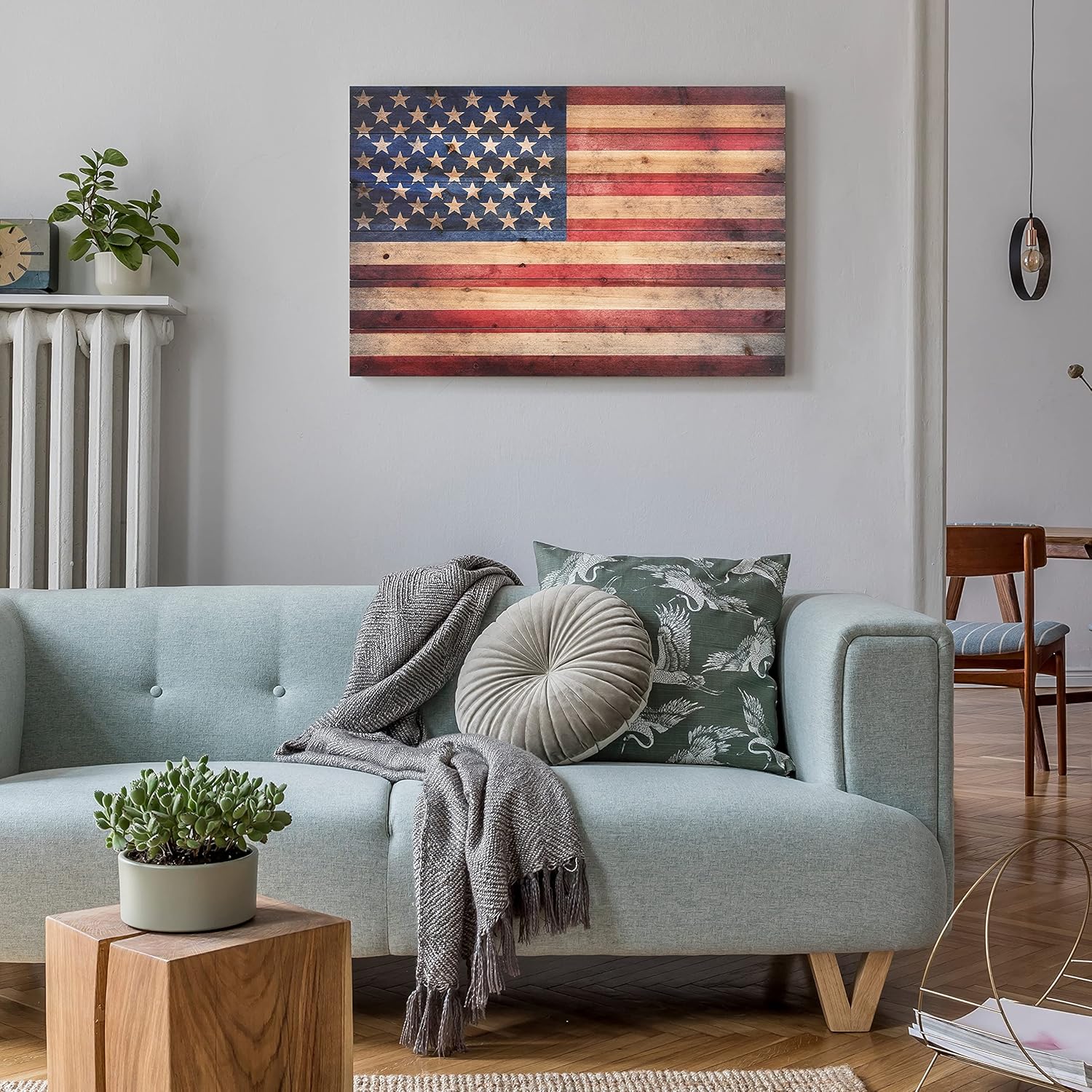 Empire Art Direct American Flag Digital Print on Solid Wood Wall Art, 24.00" x 36.00"