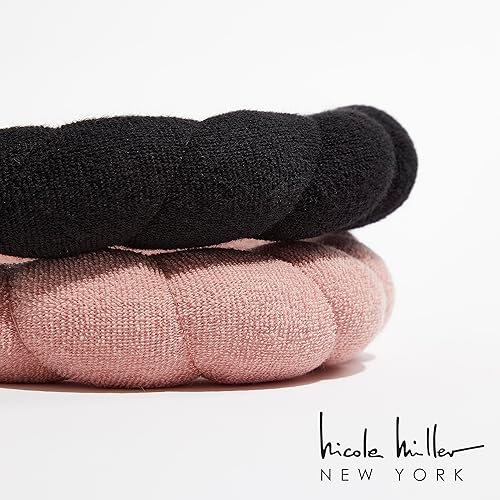 Miniatura 2 de Nicole Miller - Diademas de spa (paquete de 2)  Diadema de tela de rizo para mujeres y niñas, soporte para cabello cómodo y absorbente para