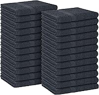 Avalon Towels Grey Salon Hand Towels Bulk 24 Pack - 100% Ring-Spun Cotton Absorbent Quick-Dry 16x27 Spa Gym Towels