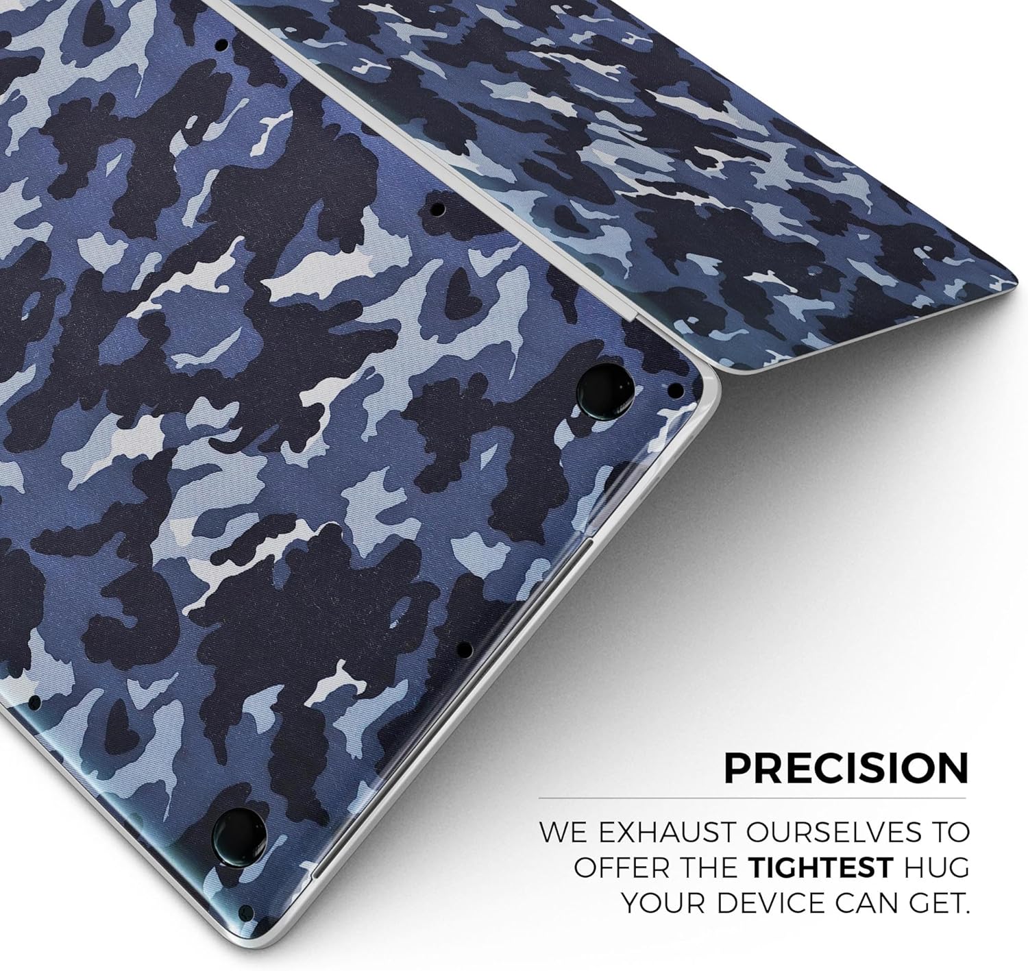 DesignSkinz - Compatible with MacBook Pro 14" M4 (A3401/A3185) - Skin Decal Protective Scratch Resistant Vinyl Wrap - Blue Vector Camo