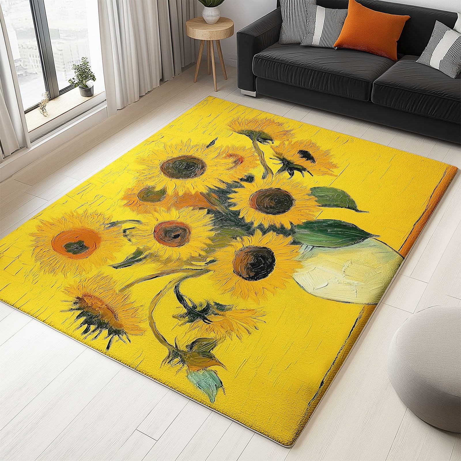 Tapis de chambre et de salon en flanelle jaune pour créer un coin lecture enfant