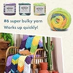 Bernat Blanket Patchwork Fresh Laundry Yarn - 2 Pack of 300g/10.5 oz - 100% Polyester - #6 Super Bulky - 220 Yards - Knitting/Crochet