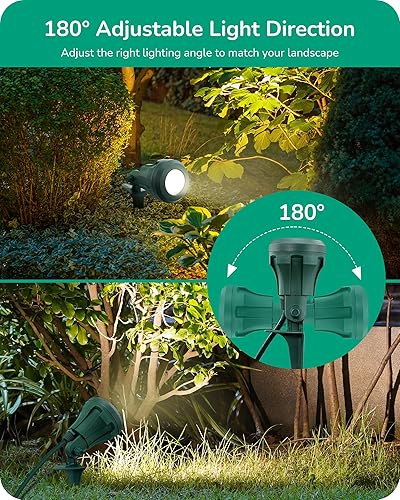 Miniatura 5 de EDISHINE Foco de 120 V para exteriores, 5 lentes de color extra, foco LED impermeable de 4.8 W, iluminación de paisaje de 5000 K para decoración de