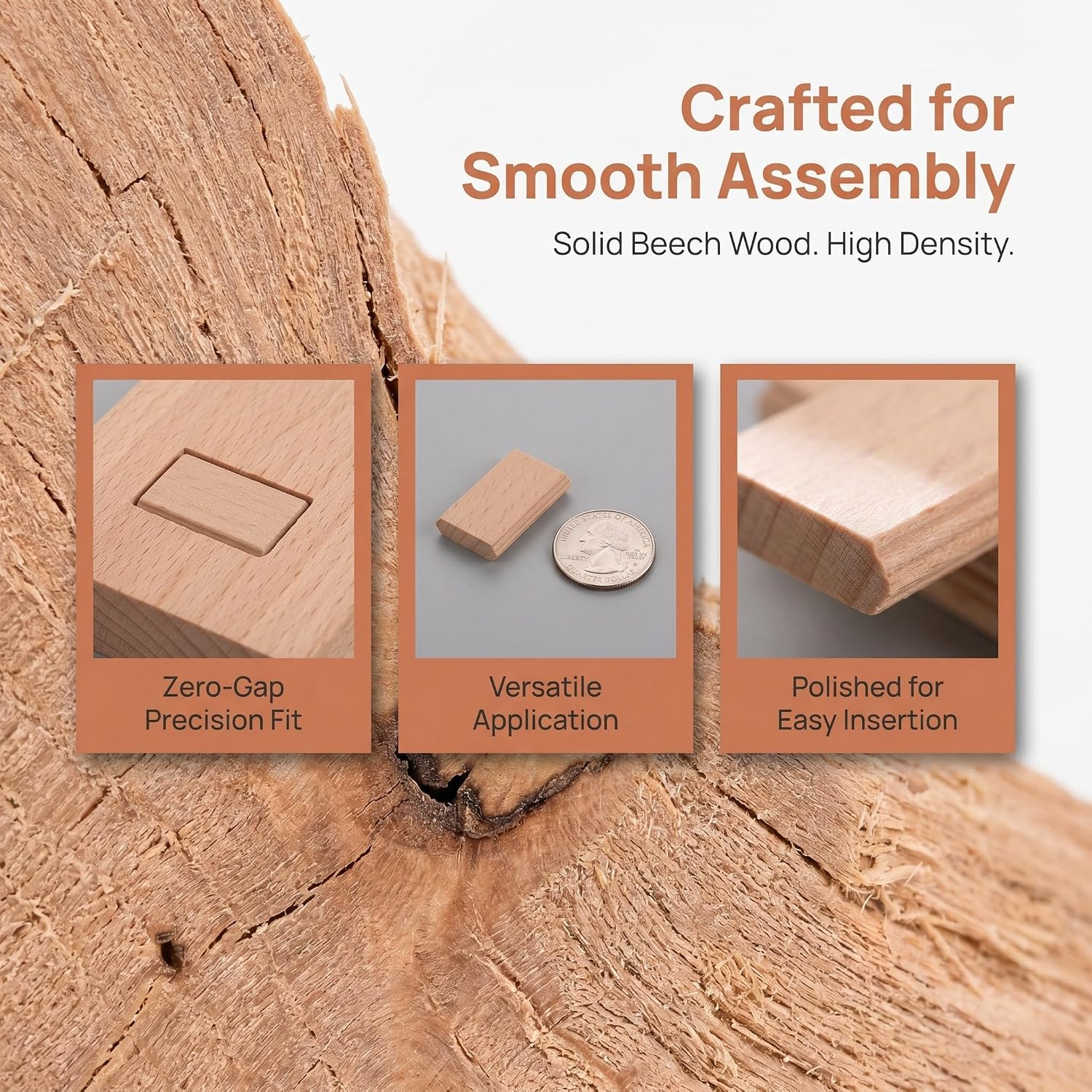 Wooden Tenon Inserts 50pcs for Table Frames and Panels