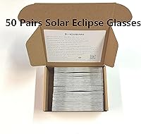 Vista 2 de Bookishbunny 50 pares solares de los espectadores del eclipse de las gafas de papel de la visión del sol ISO certificó diversos patrones