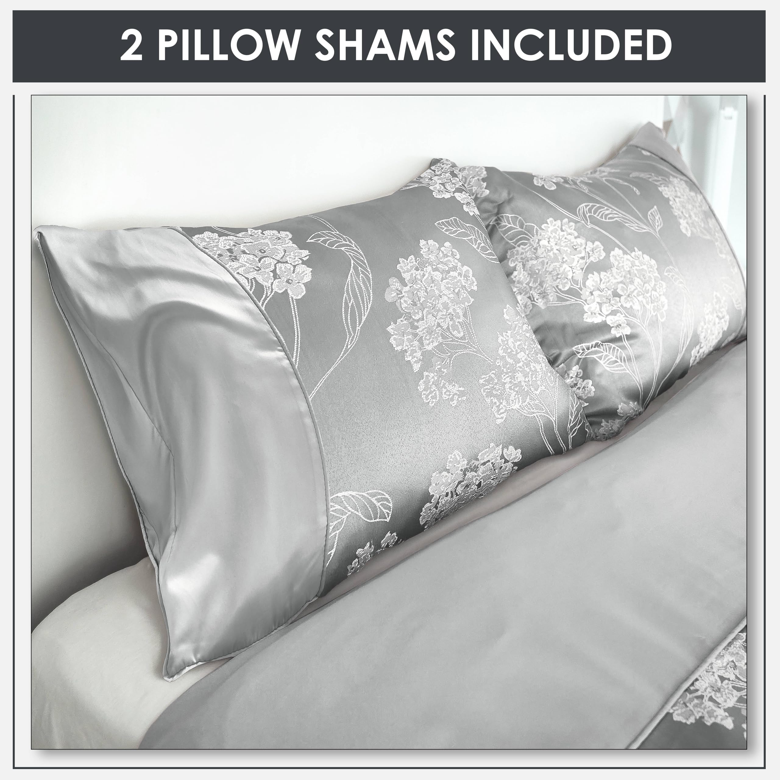 Emma Barclay Blossom Parure de lit en Jacquard argenté King Size Emma Barclay Blossom Parure de lit en Jacquard argenté King Size
