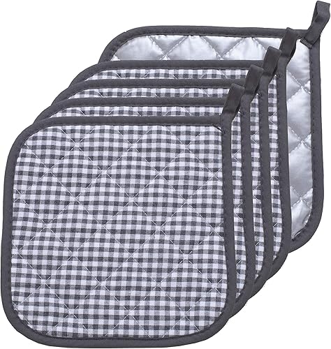 Miniatura 9 de Juego de 2 soportes para ollas de cocina, bacholeros de algodón con gran resistencia al calor, almohadillas calientes, salvamanteles para cocinar y