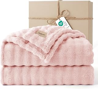 BEDSURE Kuscheldecke Flauschig Bubble Decke - Kristallrosa, 220x240 cm