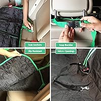Vista 6 de ARGA - Protector impermeable para asiento de automóvil para perro, incluye cinturón de seguridad para cachorros, bolsa de mano, acceso a la consola