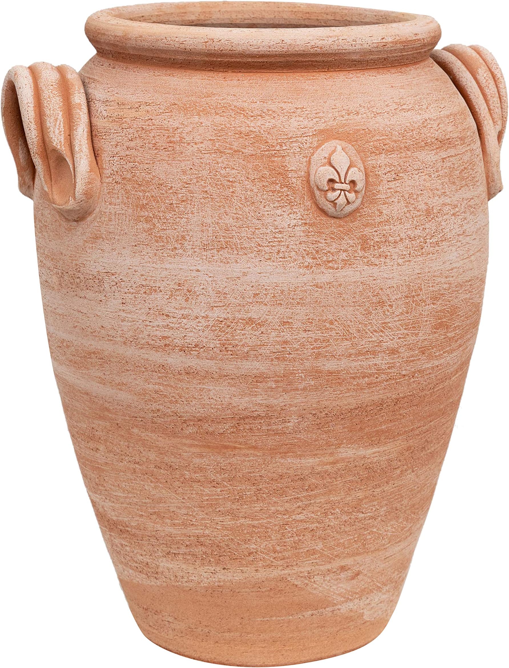Biscottini umbrella stand 36x34x46cm | Made in Italy umbrella holder | Terracotta umbrella vase | vintage umbrella stand