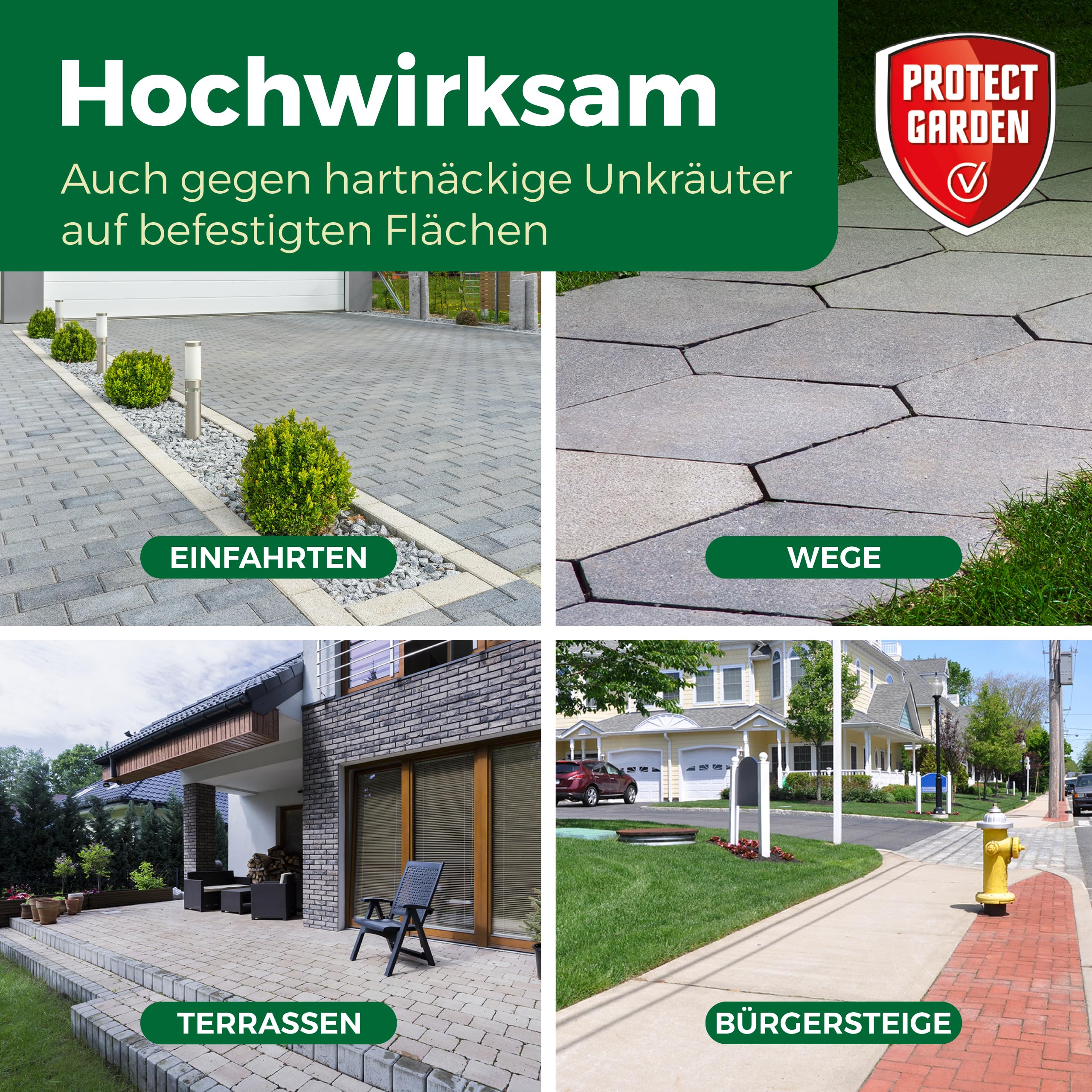 PROTECT GARDEN Permaclean Grundstoff Acetum, turboschnelle Beseitigung von Unkraut auf Wegen, Plätzen und Terrassen, 5 Liter Kanister