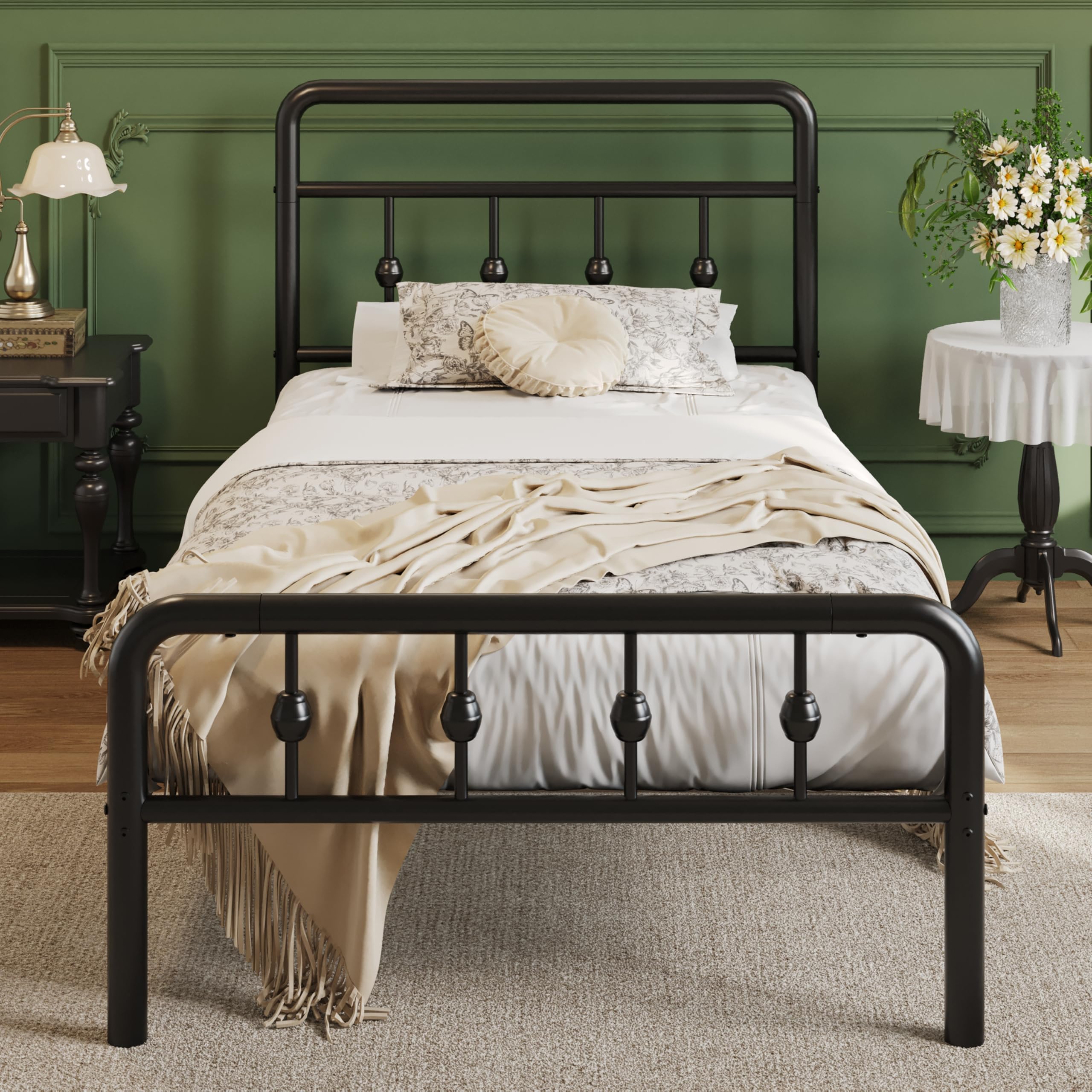 Amazon.com: Lutown-Teen 12 Inch Twin Bed Frames with Victorian
