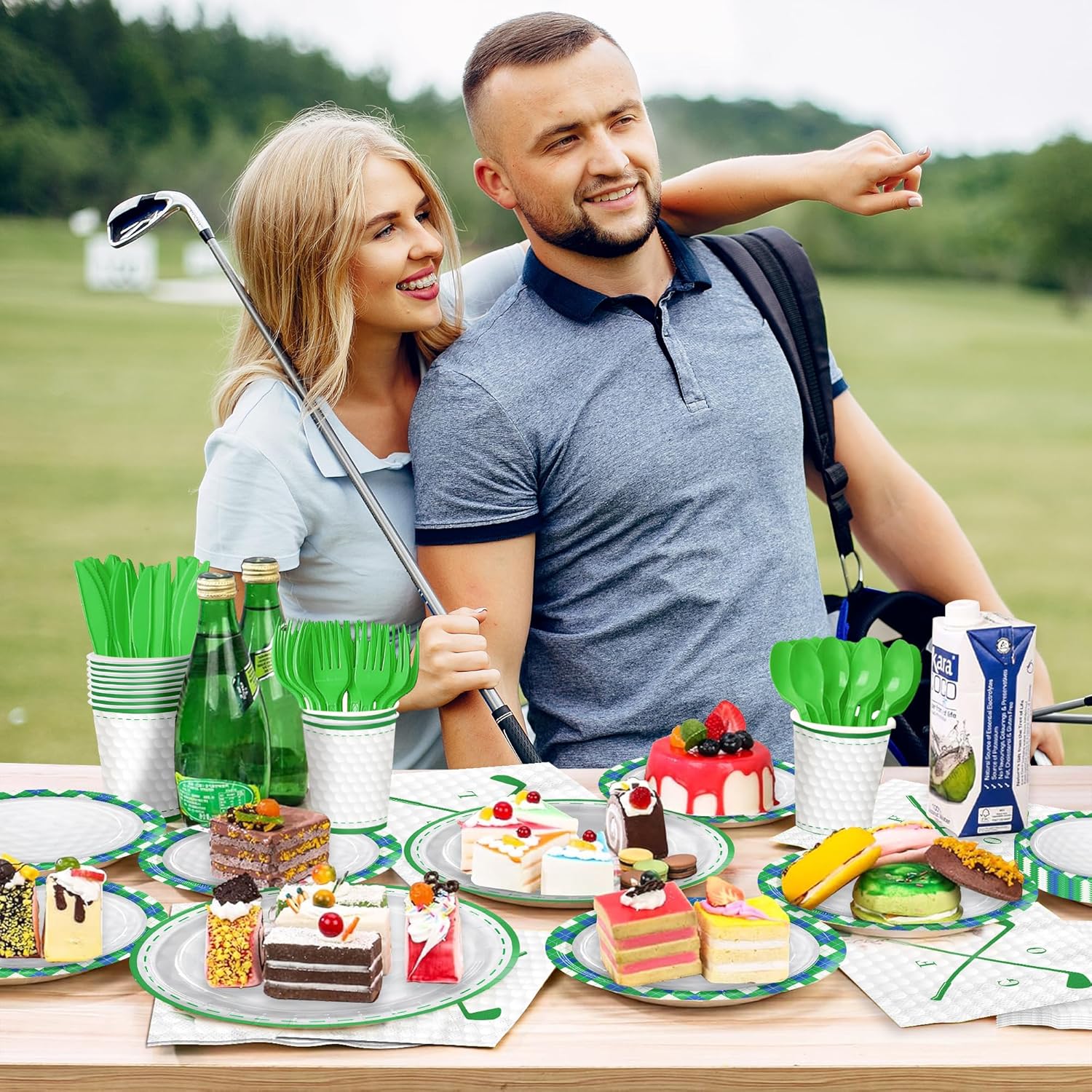 168pcs Golf Birthday Party Supplies Plates Napkins Paper Cups for Golf Sports Themed Decorations Tableware Set for Kids Boys Birthday Decor Serve 24 Guests - Image 7