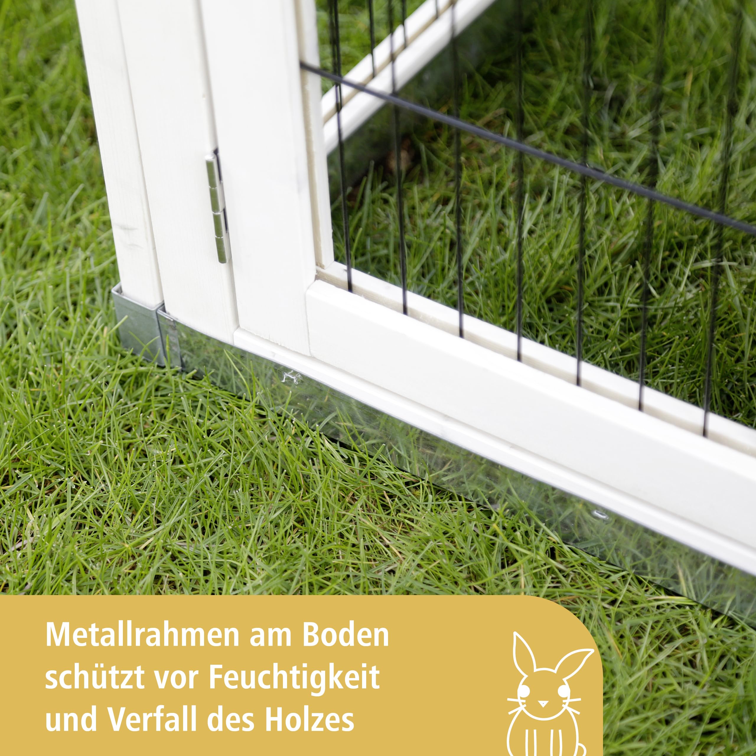 Kerbl Pet Nagerstall Villa, Kleintierstall, Nagerstall, 118x68x118cm, Holz, Hasen, Kaninchen, wetterfestes Dach