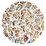 Nature Wildlife Cheetah Stickers 50PCS – Waterproof Vinyl Cheetah Leopard Jaguar Animal Decals for Scrapbooking, Journals, Laptops & Creative Decor