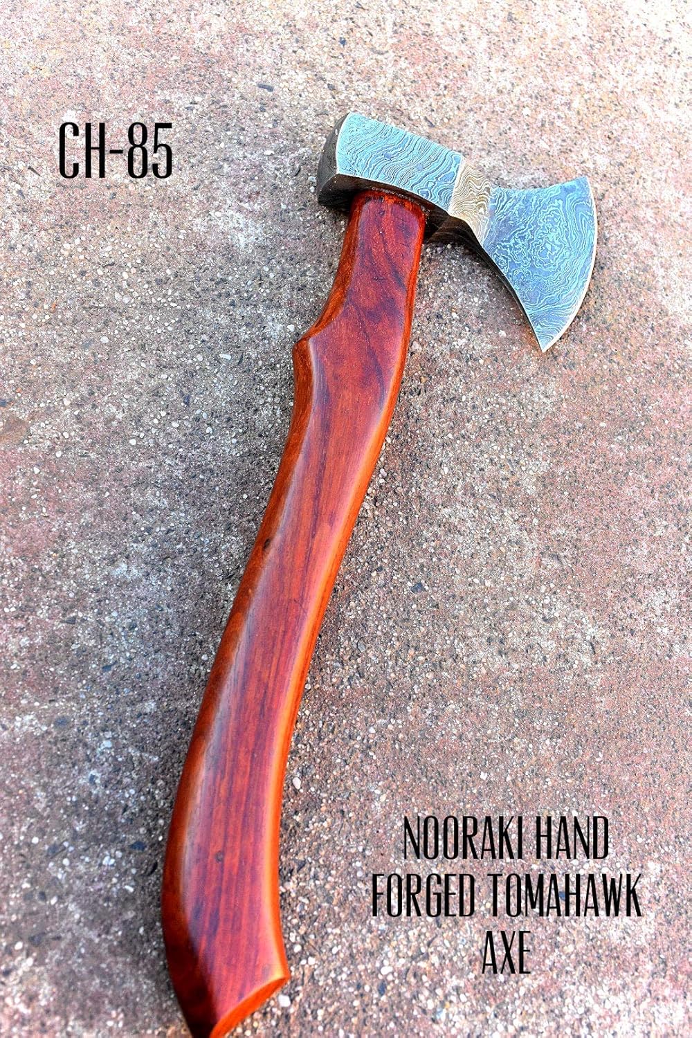 NOORAKI 14" Camping Axe Hatchet Tomahawk | Handmade Damascus Carbon Steel Hunting Viking Axe, Chopping Axe, Throwing Axe, Gardening & Bushcraft Axe for Outdoor Wood | Viking Gifts for Men with Sheath