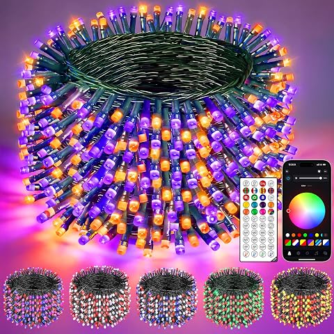 Smart Color Changing Halloween Lights, 132FT 400 LED RGBW Christmas Lights