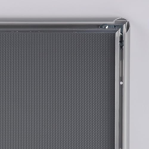 Miniatura 3 de M&T Displays Marco para póster a presión, de 24 x 36 pulgadas, color plateado, perfil de aluminio de 1 pulgada, carga frontal, montaje en pared,