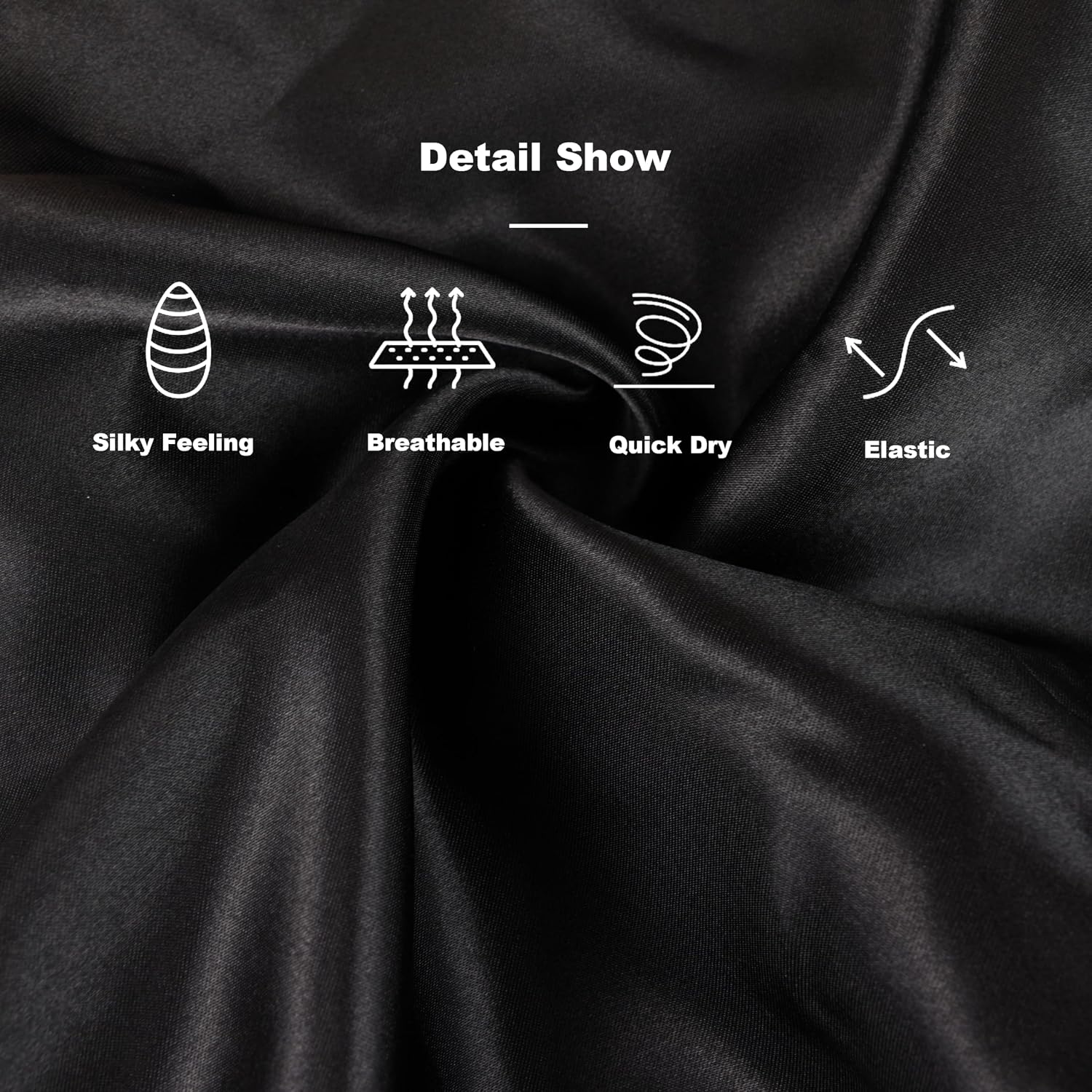 12 Pieces Satin Bonnet Hat For Women Sleeping Shower Caps Curly Hair Silky Bonnet Hair Wrap (Black)