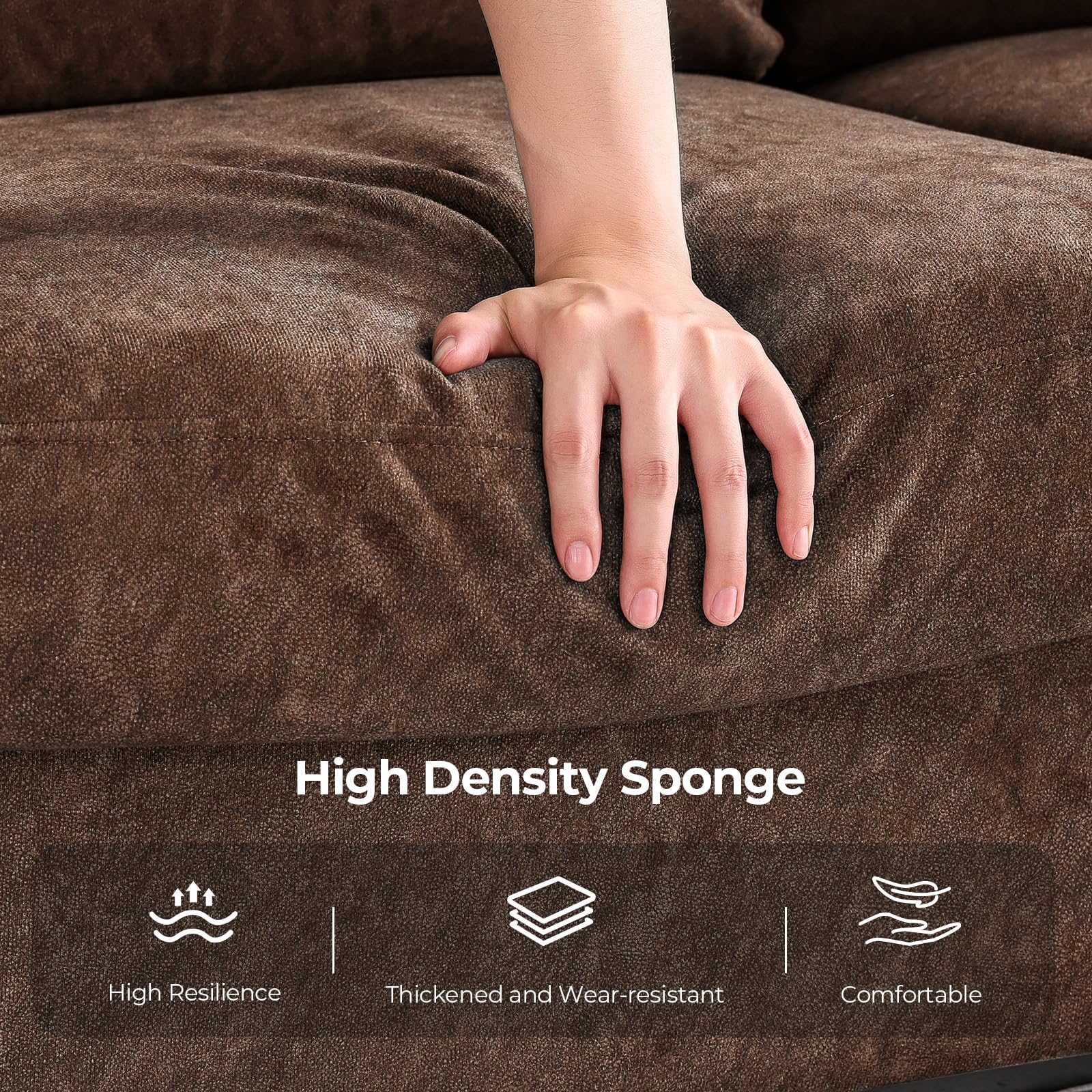 Best Dark Brown Sofa Picks for 2026 4 COPIAE 3 Seater Sofa Couch with Deep Seat, 90