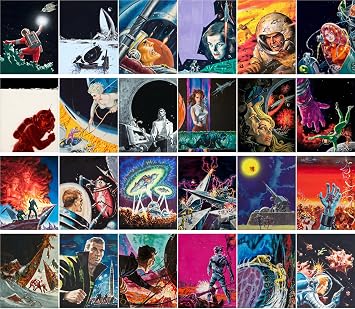 PIXILUV Vintage PostCards 24 pcs SciFi Vintage Comic Book Art Magazine Covers
