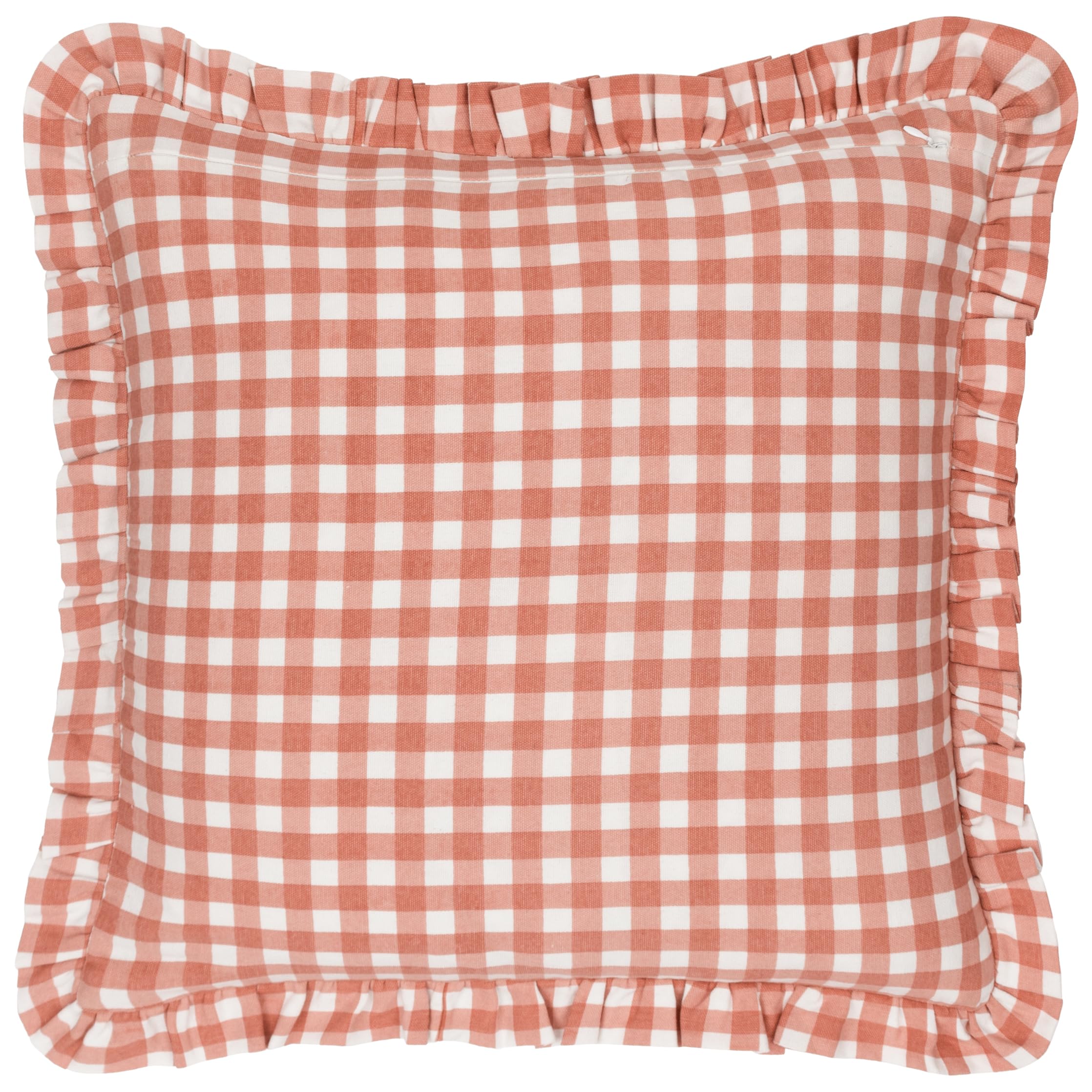 furn. Maude Gingham Cotton Piped Cushion Cover, Rose, 45 x 45 cm (Pack of 1) - Image 3