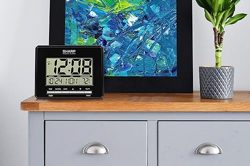 Miniatura 6 de Reloj de Escritorio Atómico Sharp – Reloj Despertador Digital de Ajuste Automático - Precisión Atómica - Pantalla Fácil de Leer con Visualización de