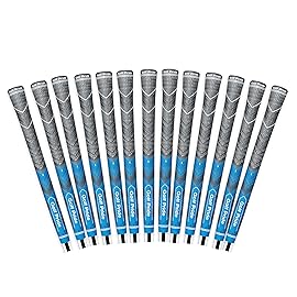 Golf Pride MCC Plus4 Golf Club Grip - All-Weather Hybrid Grip with Larger Lower Hand - Brushed Cotton Cord & Pebbled Texture - Standard - Blue - 13 Pack